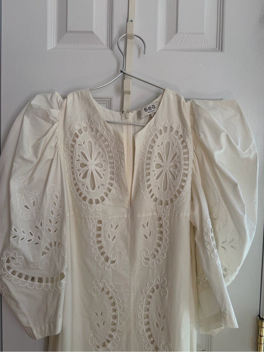 Sea New York White Crochet Cotton Dress Size 6 - Picture 3 of 10